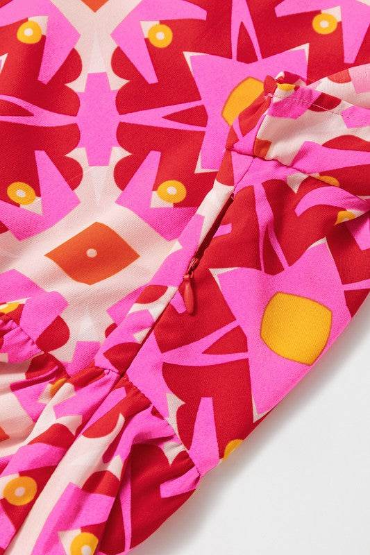 Women Strawberry Geo Print V-neck Maxi Dress - Shop Style & More | Fresh Looks, Everyday Deals & Free Shipping