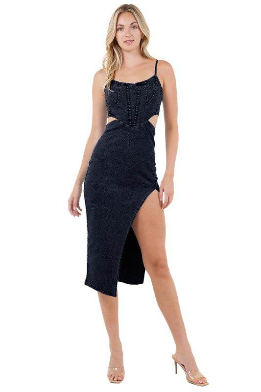 WOMEN FASHION DENIM MAXI DRESS - Shop Style & More | Fresh Looks, Everyday Deals & Free Shipping
