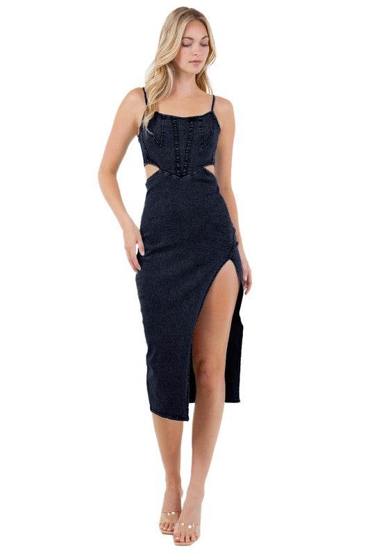 WOMEN FASHION DENIM MAXI DRESS - Shop Style & More | Fresh Looks, Everyday Deals & Free Shipping