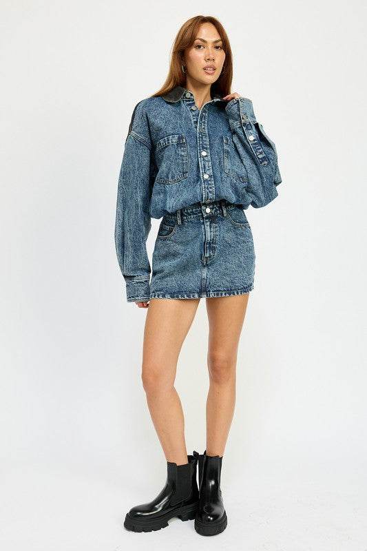 BUTTON UP DENIM MINI DRESS - Shop Style & More | Fresh Looks, Everyday Deals & Free Shipping