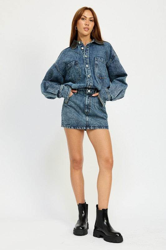 BUTTON UP DENIM MINI DRESS - Shop Style & More | Fresh Looks, Everyday Deals & Free Shipping