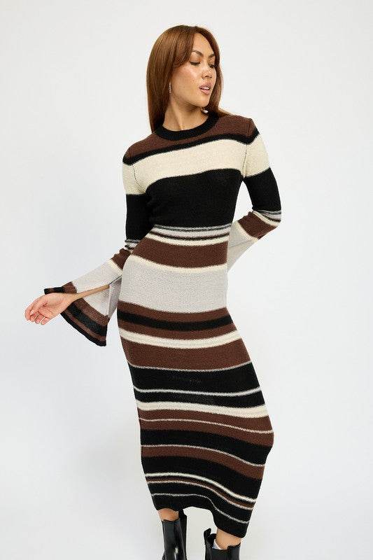STRIPE MAXI BODYCON DRESS - Shop Style & More | Fresh Looks, Everyday Deals & Free Shipping