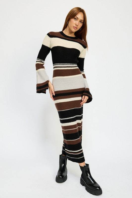 STRIPE MAXI BODYCON DRESS - Shop Style & More | Fresh Looks, Everyday Deals & Free Shipping