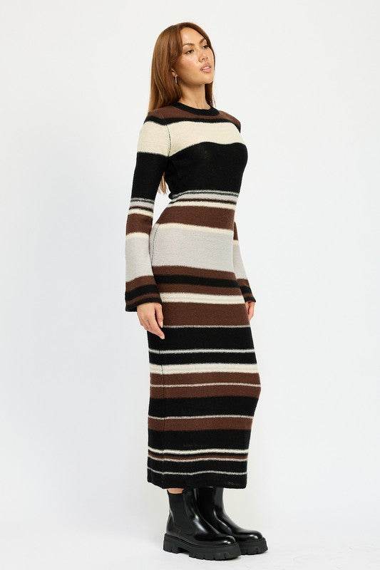STRIPE MAXI BODYCON DRESS - Shop Style & More | Fresh Looks, Everyday Deals & Free Shipping