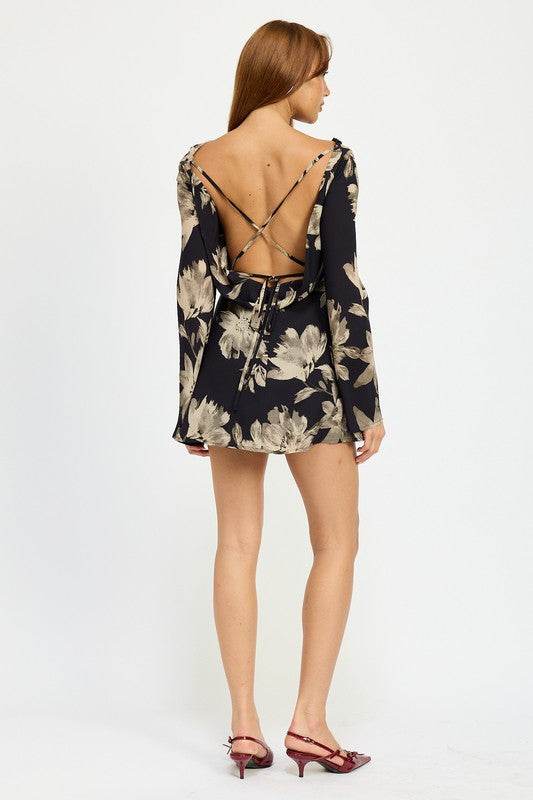 COWL NECK MINI FLARE DRESS WITH OPEN BACK - Shop Style & More | Fresh Looks, Everyday Deals & Free Shipping