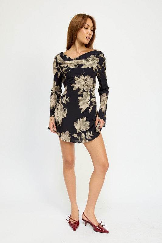 COWL NECK MINI FLARE DRESS WITH OPEN BACK - Shop Style & More | Fresh Looks, Everyday Deals & Free Shipping