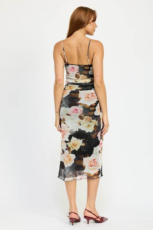 RUCHED MIDI V NECK DRESS - Shop Style & More | Fresh Looks, Everyday Deals & Free Shipping