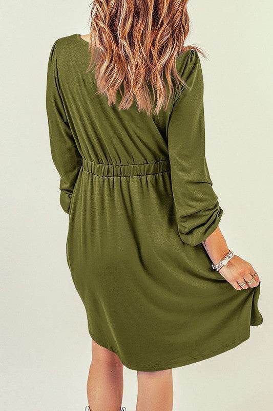 Women Button Up High Waist Long Sleeve Dress - Shop Style & More | Fresh Looks, Everyday Deals & Free Shipping