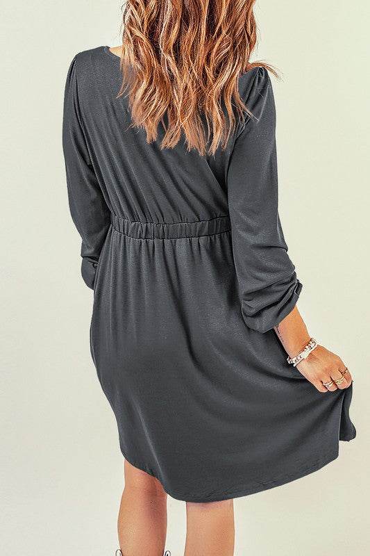 Women Button Up High Waist Long Sleeve Dress - Shop Style & More | Fresh Looks, Everyday Deals & Free Shipping