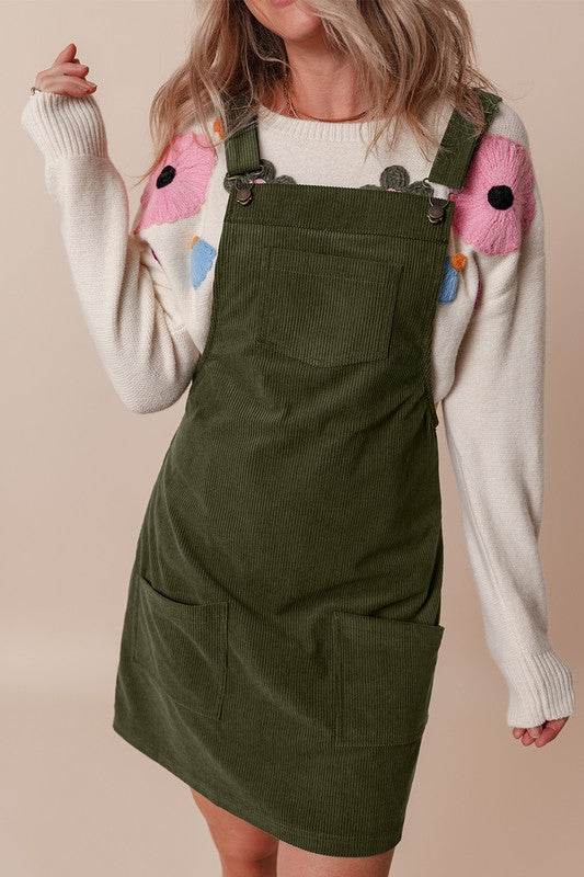 Corduroy Front Pockets Overall Dress - Shop Style & More | Fresh Looks, Everyday Deals & Free Shipping