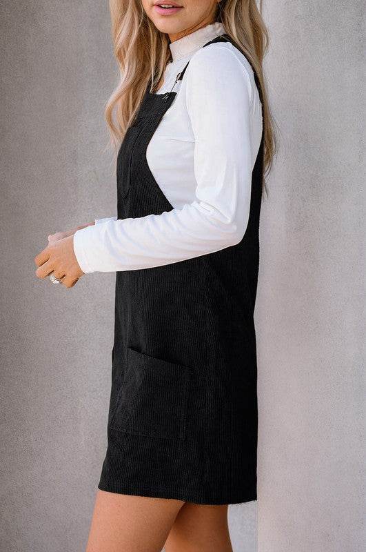 Corduroy Front Pockets Overall Dress - Shop Style & More | Fresh Looks, Everyday Deals & Free Shipping