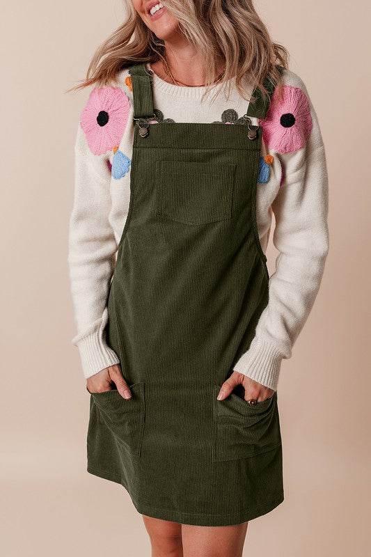 Corduroy Front Pockets Overall Dress - Shop Style & More | Fresh Looks, Everyday Deals & Free Shipping