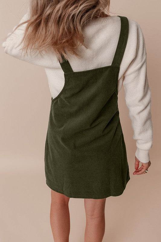 Corduroy Front Pockets Overall Dress - Shop Style & More | Fresh Looks, Everyday Deals & Free Shipping
