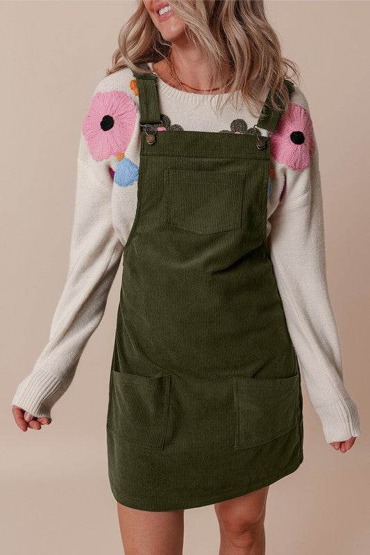Corduroy Front Pockets Overall Dress - Shop Style & More | Fresh Looks, Everyday Deals & Free Shipping