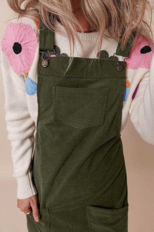 Corduroy Front Pockets Overall Dress - Shop Style & More | Fresh Looks, Everyday Deals & Free Shipping