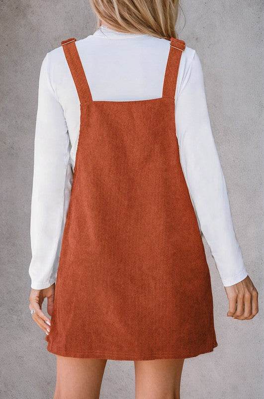 Corduroy Front Pockets Overall Dress - Shop Style & More | Fresh Looks, Everyday Deals & Free Shipping