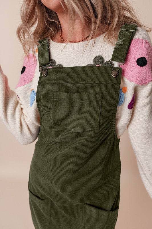 Corduroy Front Pockets Overall Dress - Shop Style & More | Fresh Looks, Everyday Deals & Free Shipping