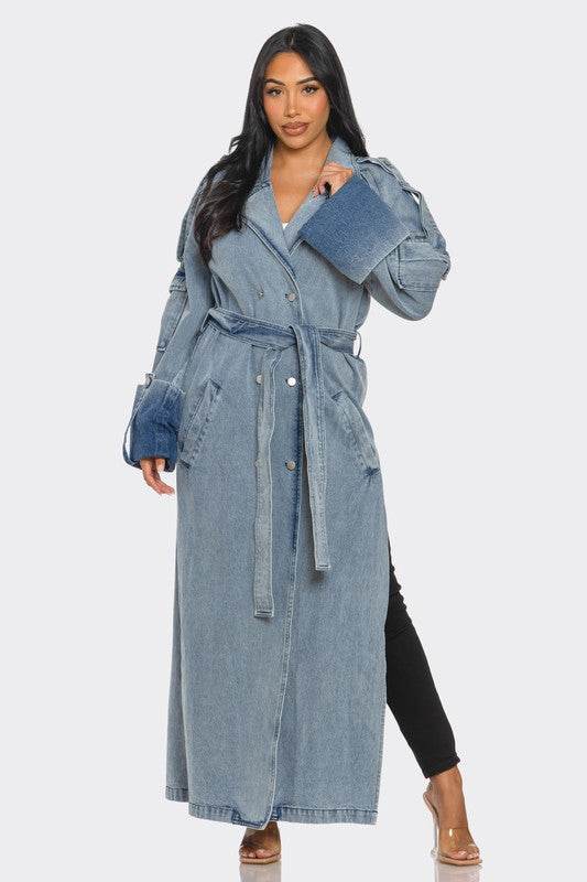 Longline Denim Trench Coat - Shop Style & More | Fresh Looks, Everyday Deals & Free Shipping
