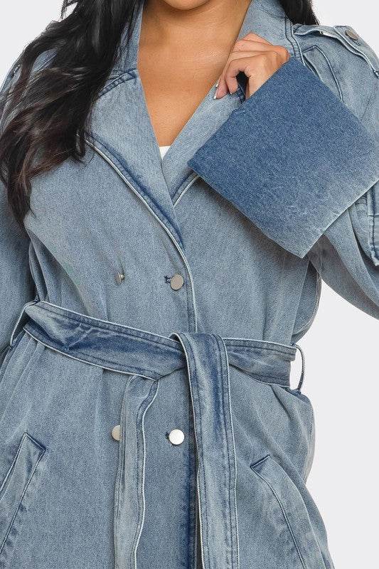 Longline Denim Trench Coat - Shop Style & More | Fresh Looks, Everyday Deals & Free Shipping