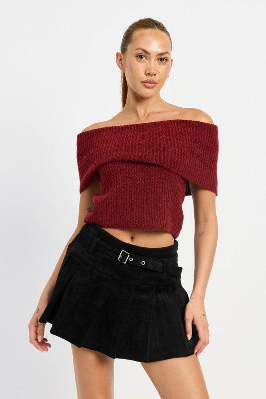 PLEATED SUEDE SKORT WITH BELT - Shop Style & More | Fresh Looks, Everyday Deals & Free Shipping
