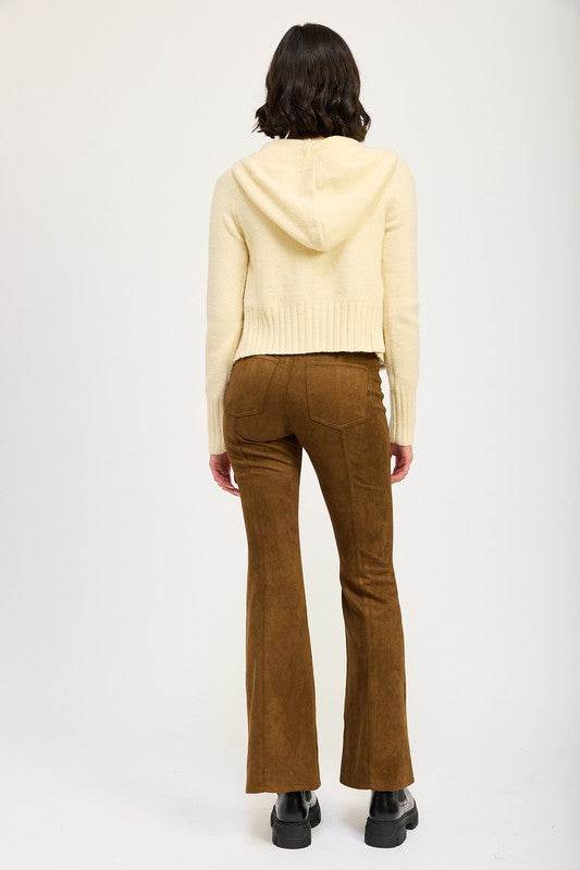 LACE UP SUEDE FLARED PANTS - Shop Style & More | Fresh Looks, Everyday Deals & Free Shipping