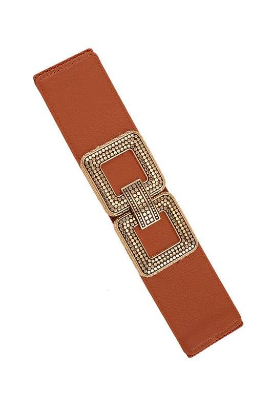 Double Square Metal Buckle Elastic Belt - Shop Style & More | Fresh Looks, Everyday Deals & Free Shipping