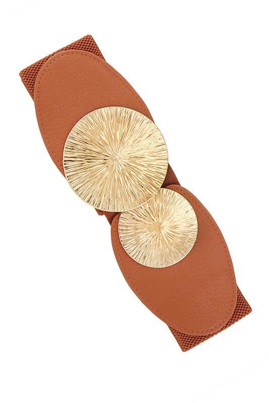 Textured Round Buckle Elastic Belt - Shop Style & More | Fresh Looks, Everyday Deals & Free Shipping