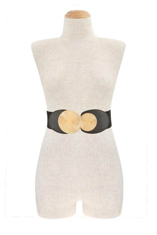 Textured Round Buckle Elastic Belt - Shop Style & More | Fresh Looks, Everyday Deals & Free Shipping