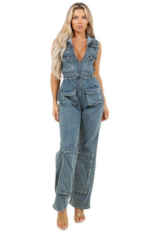 WOMEN FASHION DENIM CARGO STYLE JUMPSUIT - Shop Style & More | Fresh Looks, Everyday Deals & Free Shipping