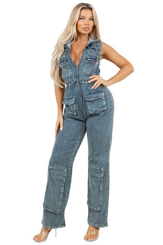 WOMEN FASHION DENIM CARGO STYLE JUMPSUIT - Shop Style & More | Fresh Looks, Everyday Deals & Free Shipping