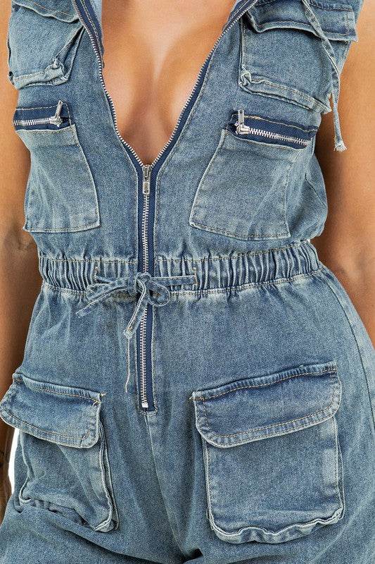 WOMEN FASHION DENIM CARGO STYLE JUMPSUIT - Shop Style & More | Fresh Looks, Everyday Deals & Free Shipping
