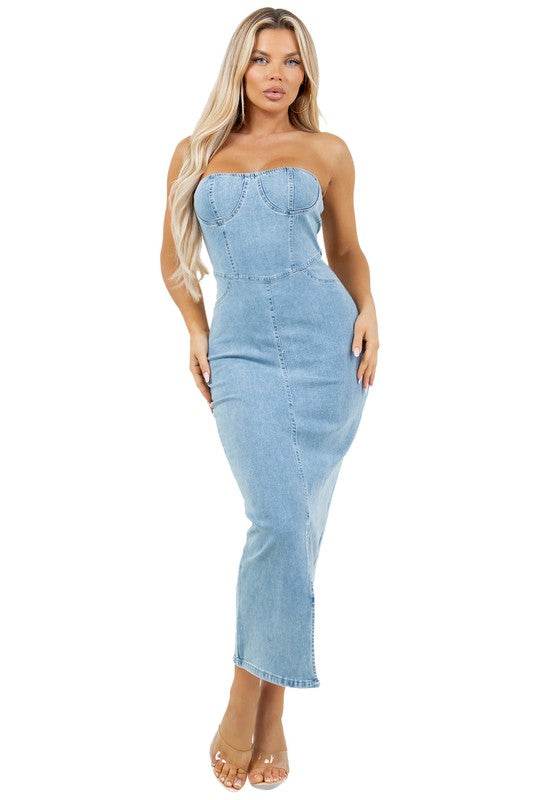WOMEN FASHION LONG MAXI DENIM DRESS - Shop Style & More | Fresh Looks, Everyday Deals & Free Shipping
