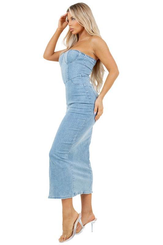 WOMEN FASHION LONG MAXI DENIM DRESS - Shop Style & More | Fresh Looks, Everyday Deals & Free Shipping