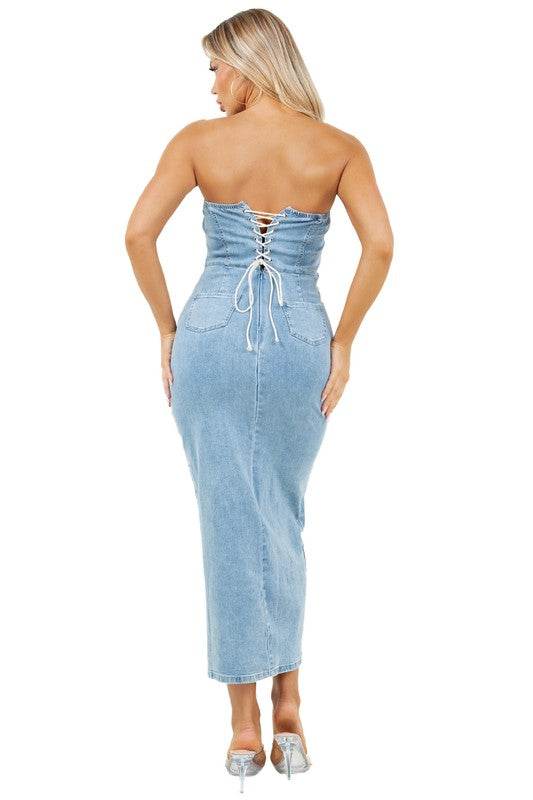 WOMEN FASHION LONG MAXI DENIM DRESS - Shop Style & More | Fresh Looks, Everyday Deals & Free Shipping