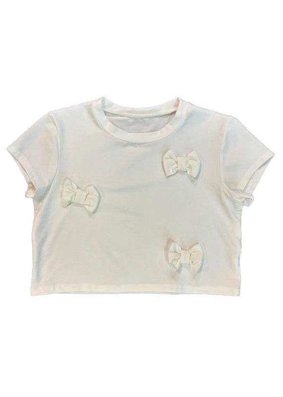 Cropped bow tee - Shop Style & More | Fresh Looks, Everyday Deals & Free Shipping