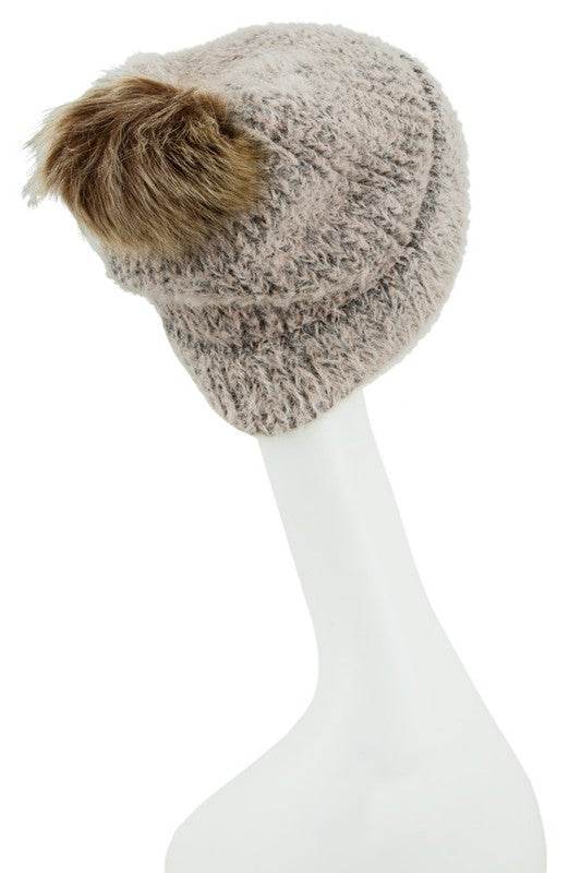 Sable Touch Beanie with Fur Pom - Shop Style & More | Fresh Looks, Everyday Deals & Free Shipping