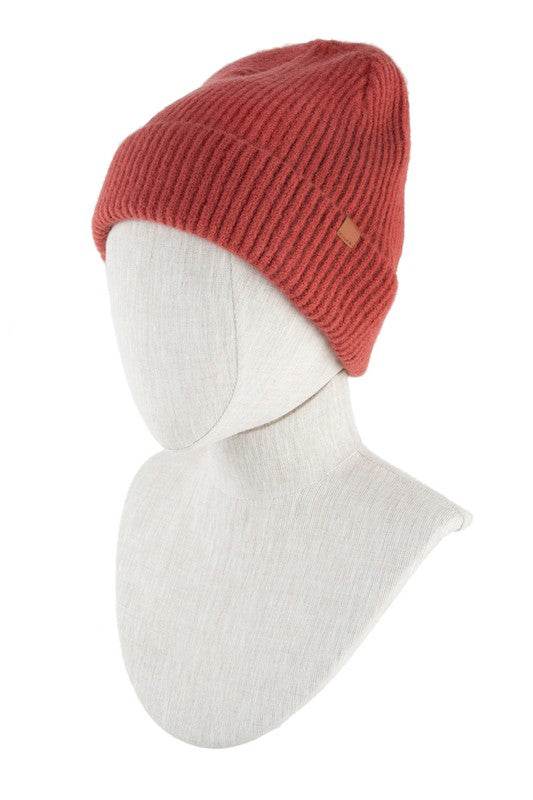 Solid Rib Beanie with Leather Tab - Shop Style & More | Fresh Looks, Everyday Deals & Free Shipping