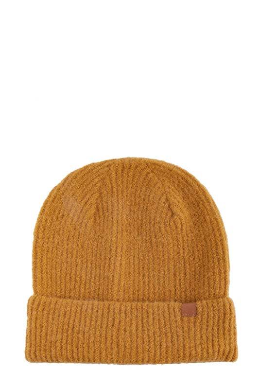 Solid Rib Beanie with Leather Tab - Shop Style & More | Fresh Looks, Everyday Deals & Free Shipping