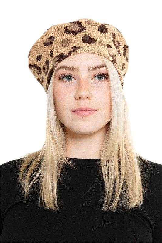 Leopard Stretchy Beret - Shop Style & More | Fresh Looks, Everyday Deals & Free Shipping
