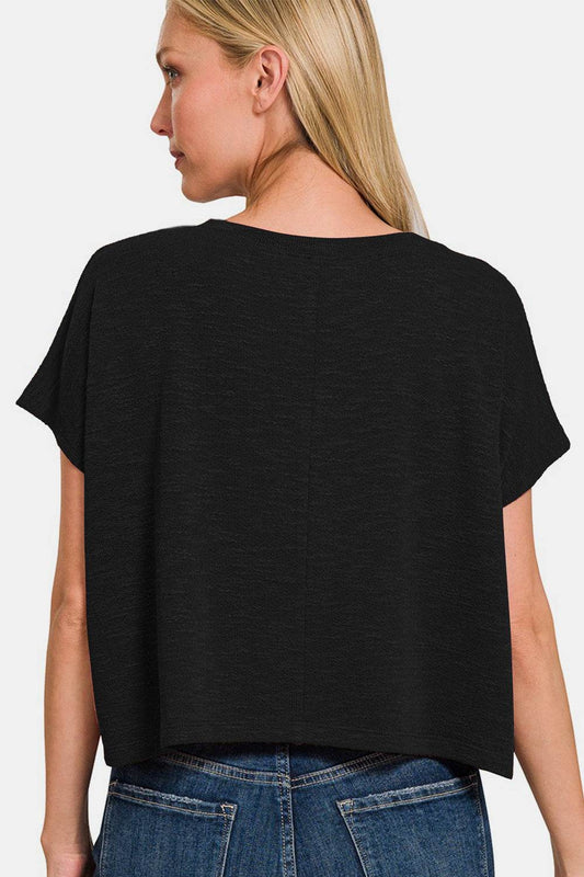 Zenana V-Neck Short Sleeve Crop T-Shirt - Shop Style & More | Fresh Looks, Everyday Deals & Free Shipping