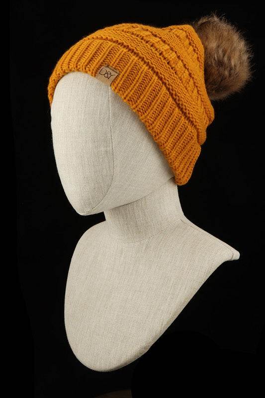 Halo Ripped Beanie with Super Faux Fur Pom - Shop Style & More | Fresh Looks, Everyday Deals & Free Shipping