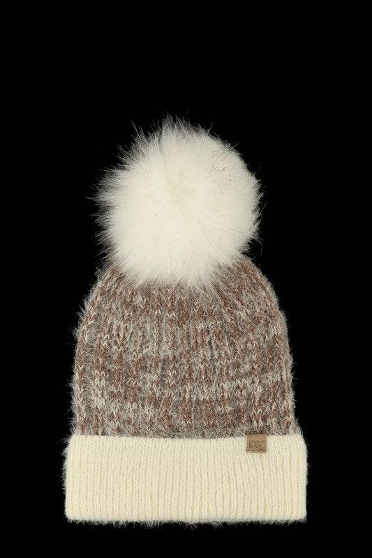 Super Soft Yarn Beanie with Faux Fur Pom - Shop Style & More | Fresh Looks, Everyday Deals & Free Shipping