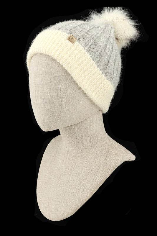 Super Soft Yarn Beanie with Faux Fur Pom - Shop Style & More | Fresh Looks, Everyday Deals & Free Shipping