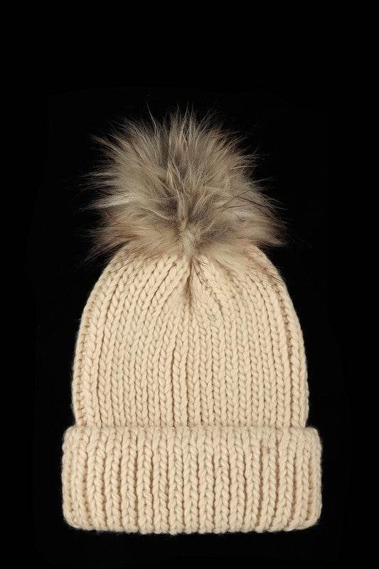 Basic Knit Cuffed Pom Beanie - Shop Style & More | Fresh Looks, Everyday Deals & Free Shipping