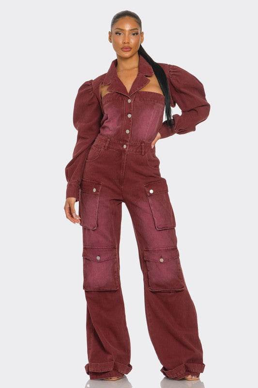 Vintage Inspired Utility Burgundy Jumpsuit - Shop Style & More | Fresh Looks, Everyday Deals & Free Shipping