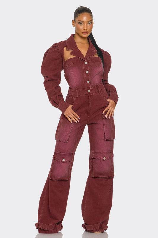 Vintage Inspired Utility Burgundy Jumpsuit - Shop Style & More | Fresh Looks, Everyday Deals & Free Shipping