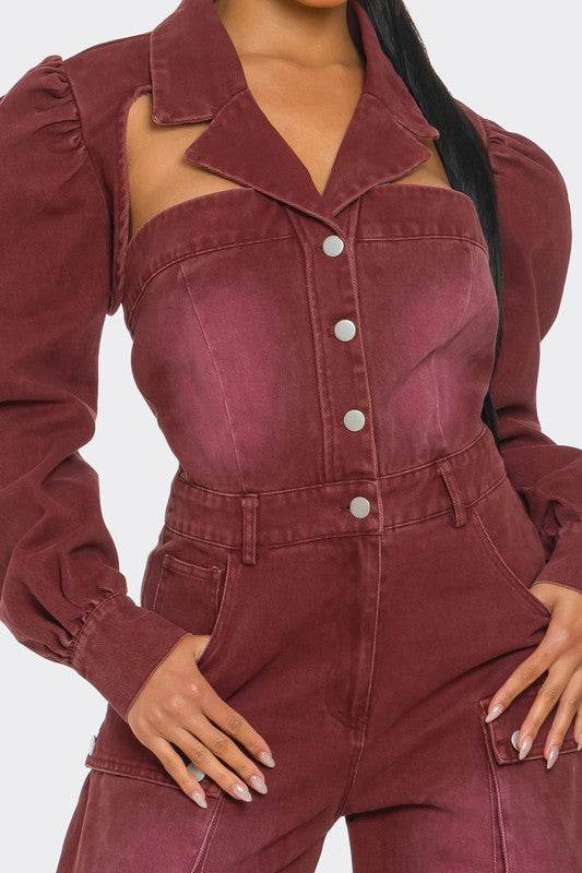 Vintage Inspired Utility Burgundy Jumpsuit - Shop Style & More | Fresh Looks, Everyday Deals & Free Shipping
