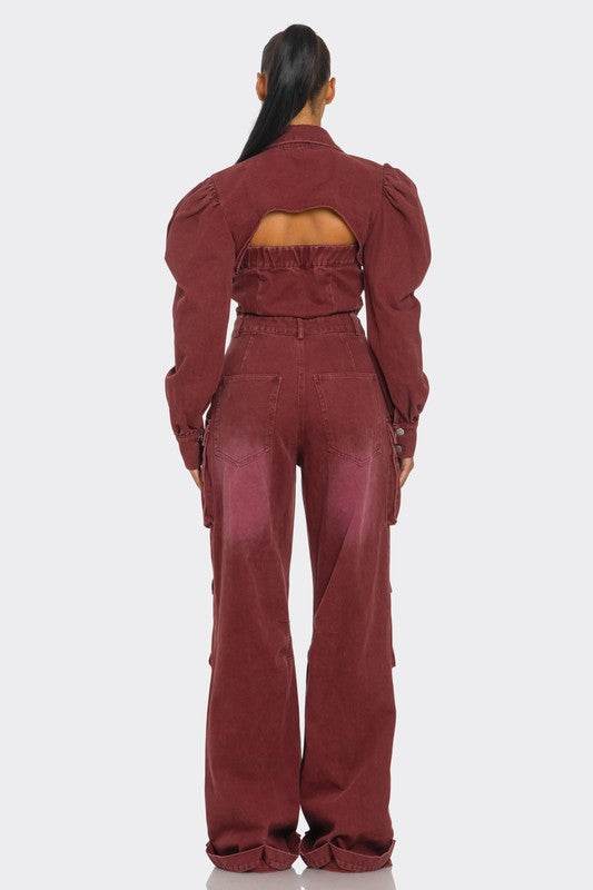 Vintage Inspired Utility Burgundy Jumpsuit - Shop Style & More | Fresh Looks, Everyday Deals & Free Shipping