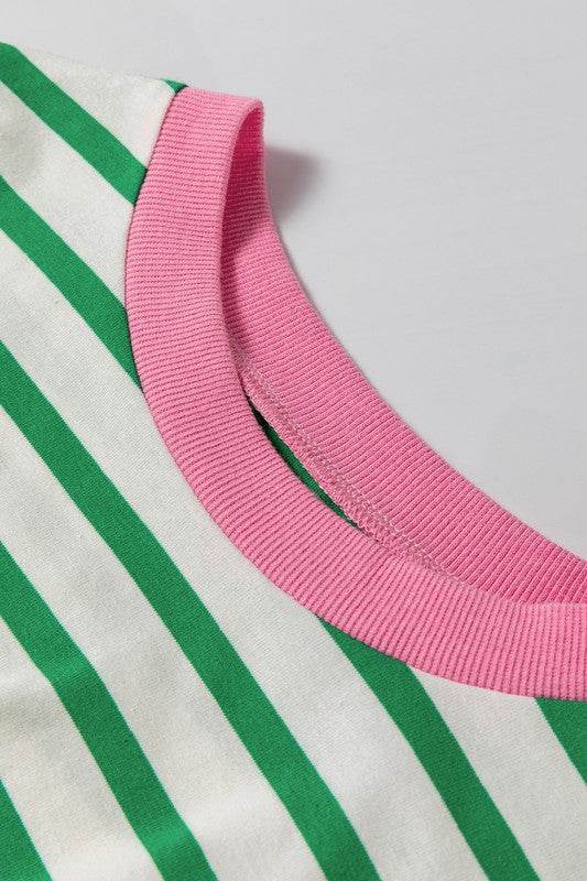 Cotton Stripe Drop shoulder Sweatshirt - Shop Style & More | Fresh Looks, Everyday Deals & Free Shipping