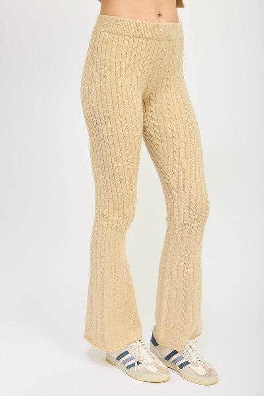 CABLE KNIT FLARED PANTS - Shop Style & More | Fresh Looks, Everyday Deals & Free Shipping